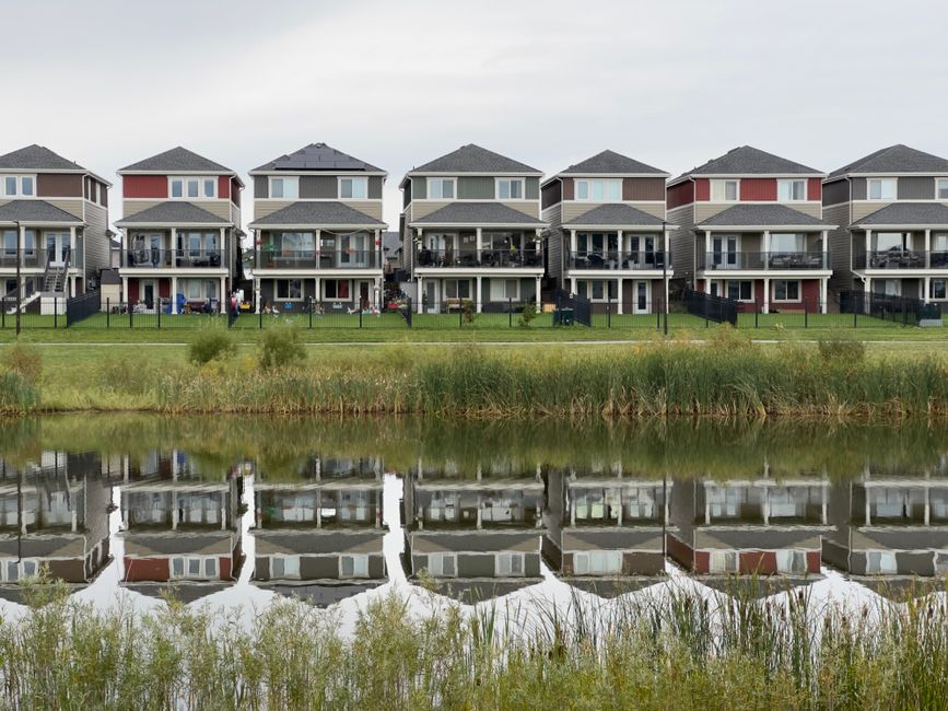 Row of modern townhouses in a Pretoria residential estate